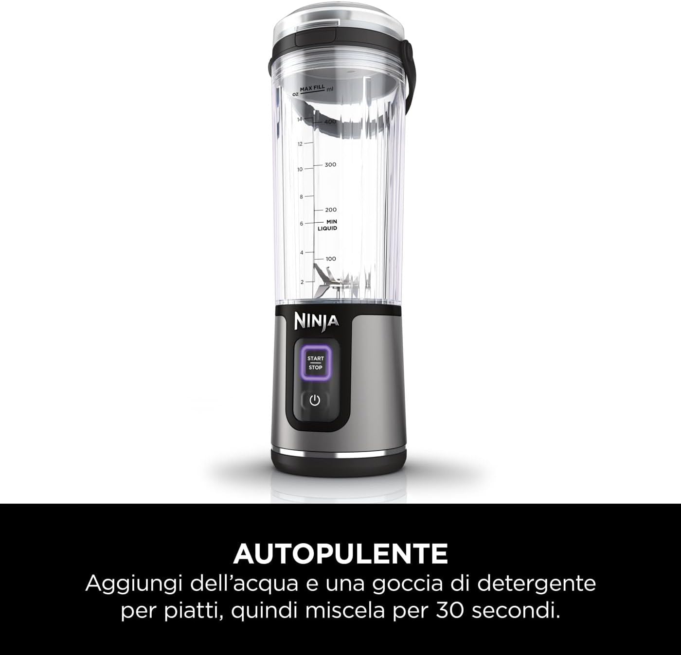 Ninja Blast BC151EUBK Frullatore Portatile Ricaricabile USB-C per Smoothie e Shake