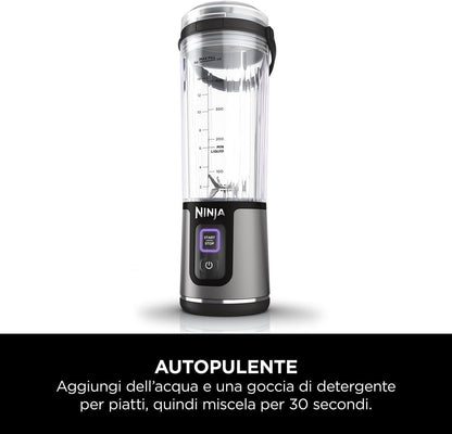 Ninja Blast BC151EUBK Frullatore Portatile Ricaricabile USB-C per Smoothie e Shake