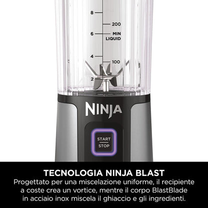 Ninja Blast BC151EUBK Frullatore Portatile Ricaricabile USB-C per Smoothie e Shake