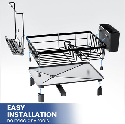 Organizer Lavello Cucina Estensibile con Porta Strofinacci Porta Spugne in Acciaio Inox Antiruggine, Regolabile e Salvaspazio