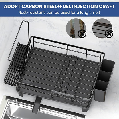 Organizer Lavello Cucina Estensibile con Porta Strofinacci Porta Spugne in Acciaio Inox Antiruggine, Regolabile e Salvaspazio