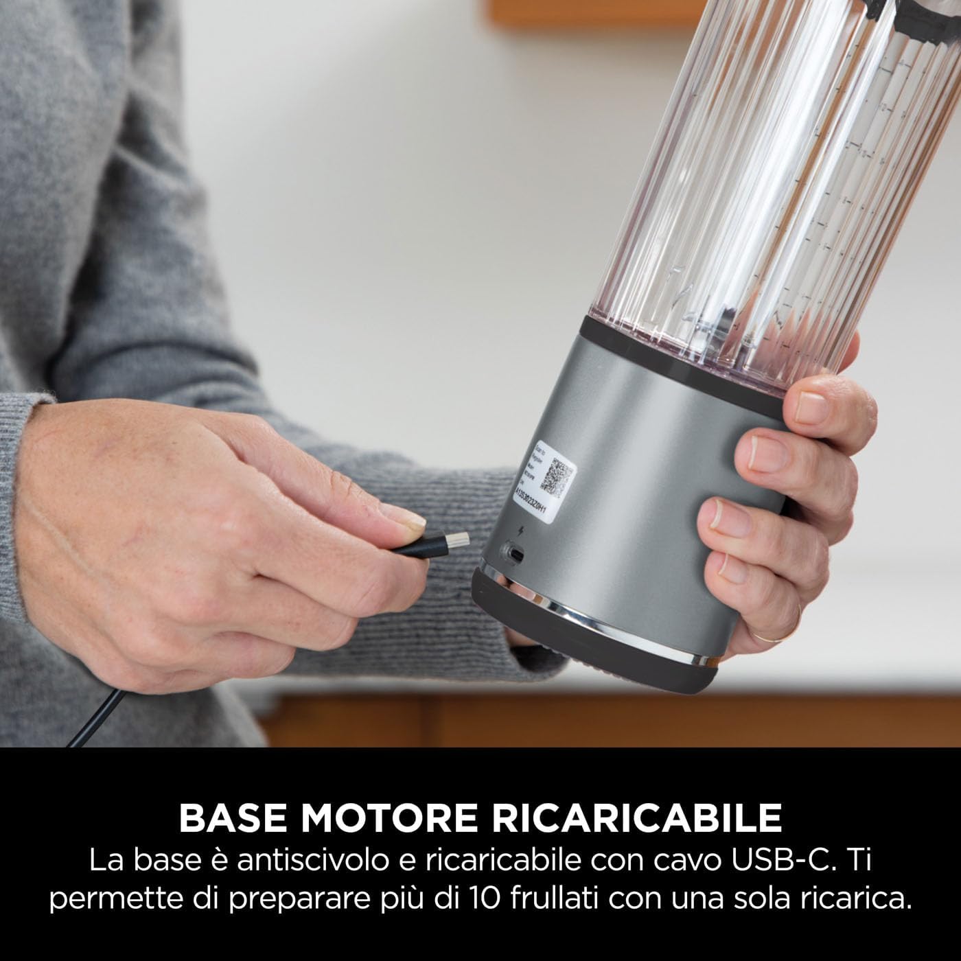 Ninja Blast BC151EUBK Frullatore Portatile Ricaricabile USB-C per Smoothie e Shake