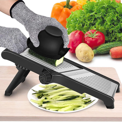 MILcea Mandolina Professionale per Verdure 3-in-1 - Affettaverdure Regolabile con Protezione
